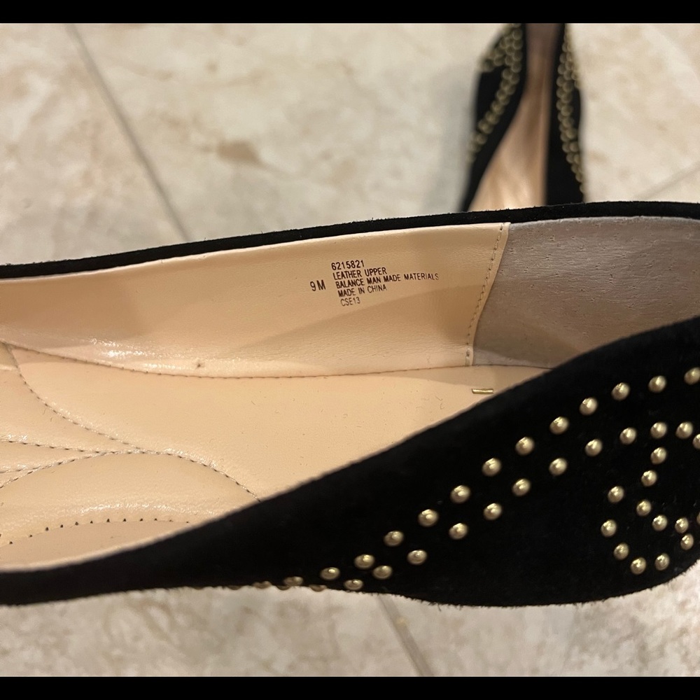 Igola black ballet flats with gold studs